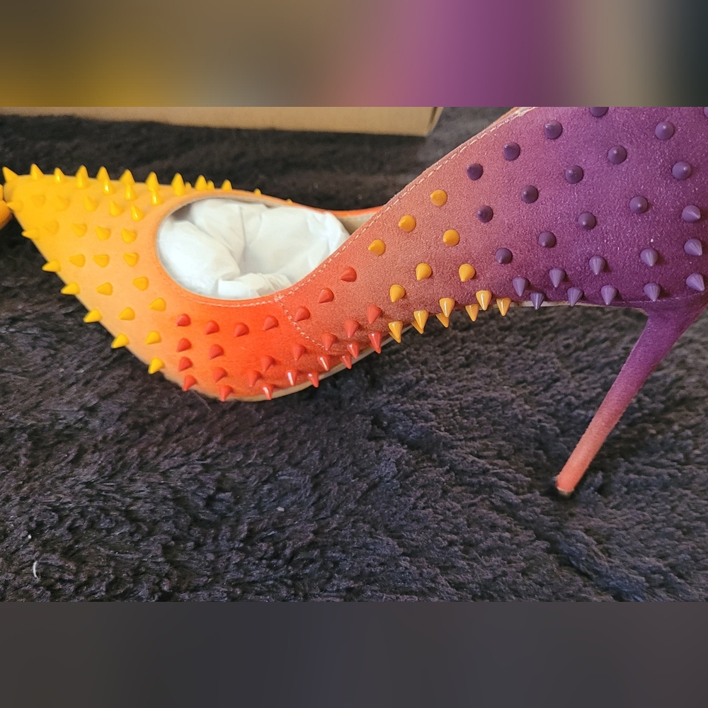Steve Madden Yellow and Purple Spiked Heels - Picture 6 of 12